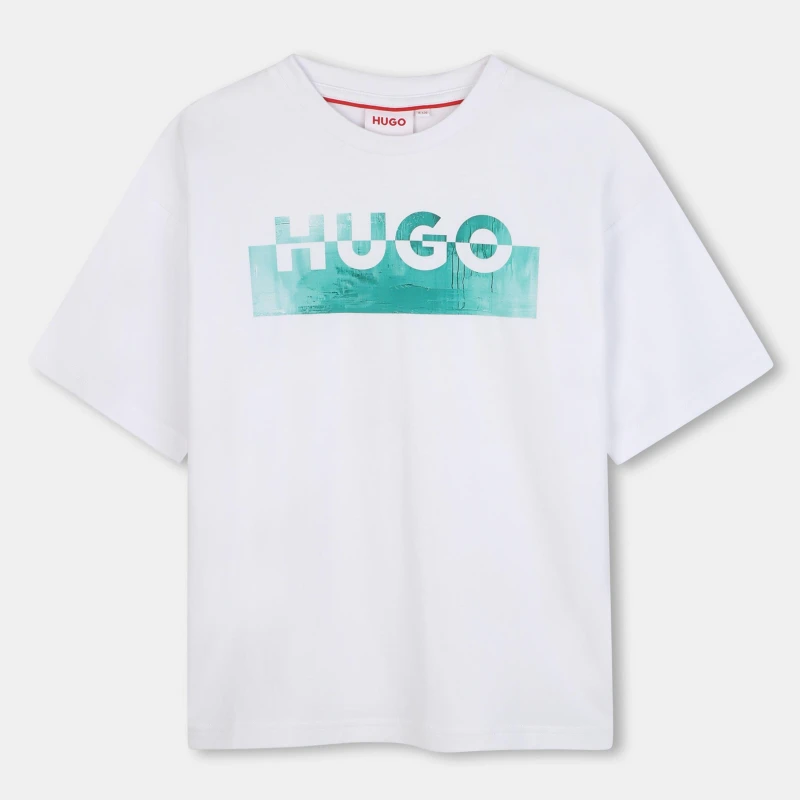 Image of Hugo Kids Print Short Sleeve T-Shirt White male 8Y