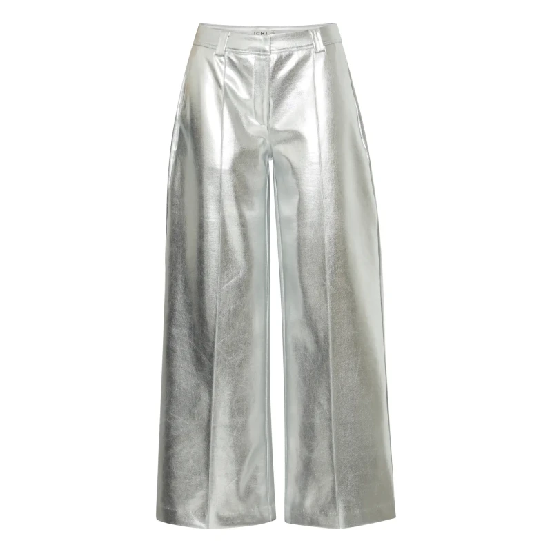 Image of Ichi Womens Trousers Ichi Kate Metallic Pa2 Argente Female M