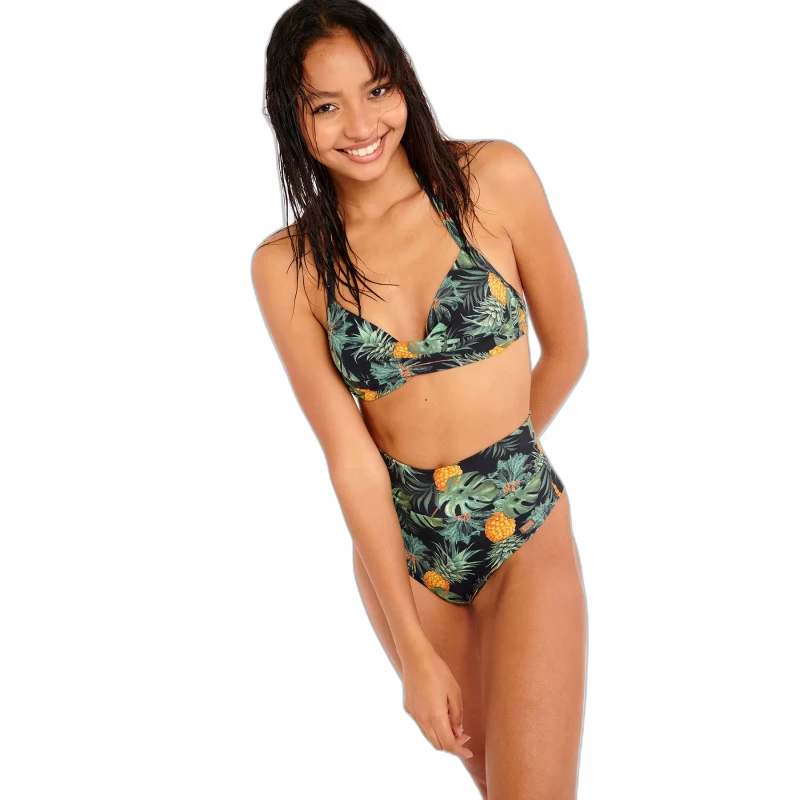 Image of banana moon Womens bikini top Banana Moon Eyro Palmhills Noir Female 44