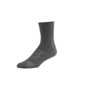 image of Base 33 Mens Honeycomb Gripped Crew Socks (M) (Slate)