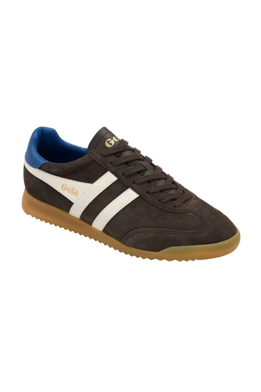 Image of Gola Classics Mens 'Torpedo' Suede Lace-Up Trainers in Brown Size: 11 Brown Male 11