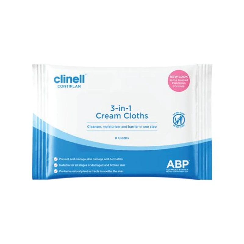 Image of Contiplan Clinell Contiplan 3-in-1 Continence Care Cloths (Pack of 8) CON8 CON81