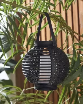 Image of Cotton Traders Solar Flaming Lantern in Black