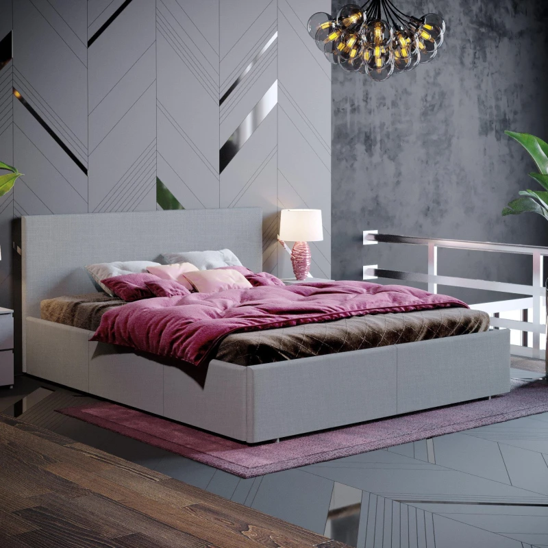 Image of Lassic Vida Designs Veronica King Size Ottoman Bed UKFR Linen Light Gre unisex King Size