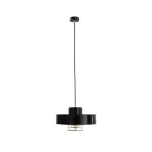 Image of Bossi Dome Pendant Ceiling Light Gold, Black, 30cm, 1x E27