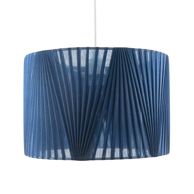 Image of Happy Homewares Modern Midnight Blue Voile Fabric Organza Tapered Pendant Lamp Shade Midnight Unisex