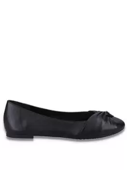 image of Dune London Dune London Hanson Leather Ballerina Pumps - Black, Size 5, Women