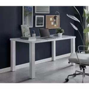 Image of Pivero White High Gloss Home Office Writing Desk Large