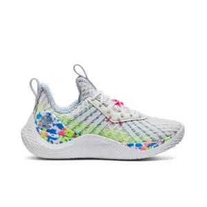 Image of Under Armour Gs Curry 10 Splash Party, White / Electric Blue / Metallic Silver, Male, Basketball Performance, 3026293-100