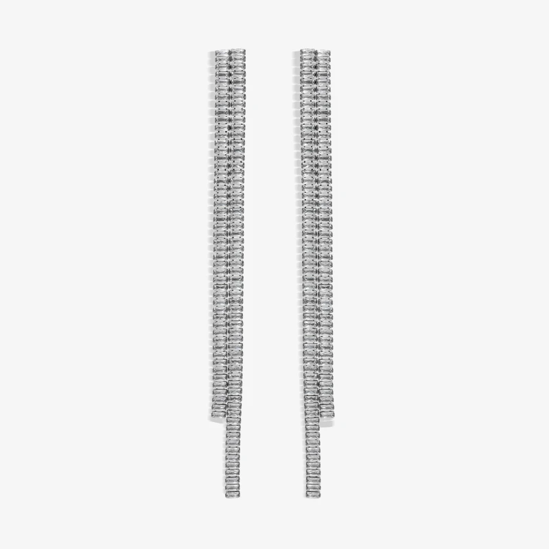 Image of Mood Hematite Plated Crystal Linear Drop Earrings Jewellery Sets One Size Black 72806603000
