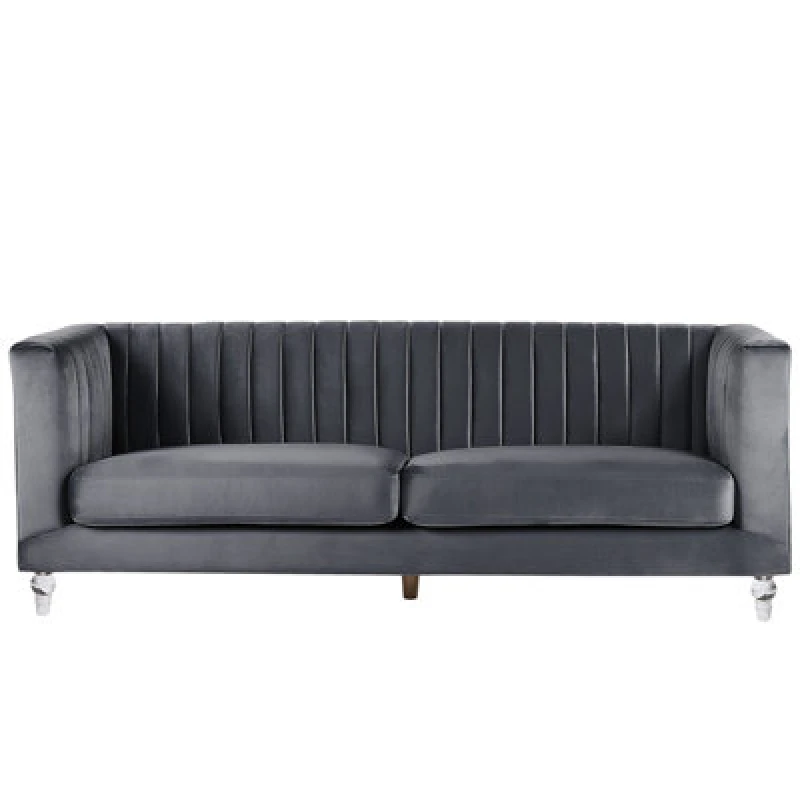 Image of Beliani Sofa 3 Seater Arvika Velvet Dark Grey