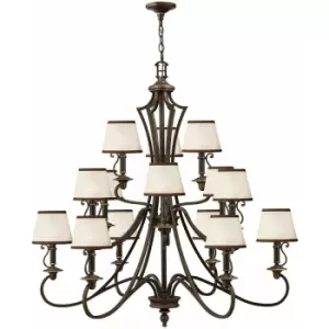 Image of Loops - 15 Bulb Chandelier Hanging Pendant LIght Olde Bronze LED E14 40W Bulb