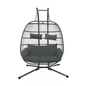 Image of Groundlevel Double Hanging Egg Chair - Grey