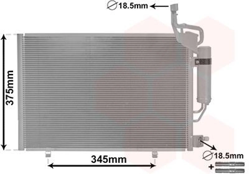 Image of VAN WEZEL Air conditioning condenser VAN WEZEL 18015705