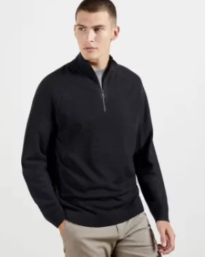 image of Half Zip Funnel Neck Knitted Jumper