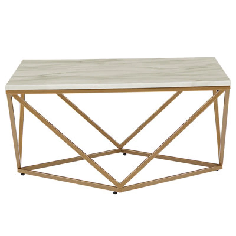 Image of Beliani Coffee Table Malibu Marble/ Gold