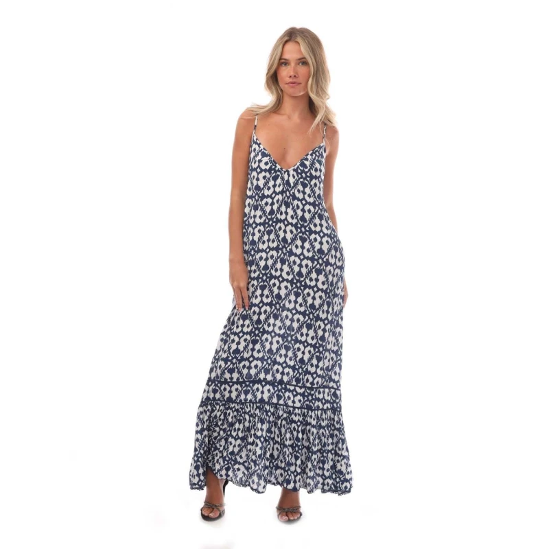Image of Superdry Vintage Long Beach Camisole Dress Blue female 8