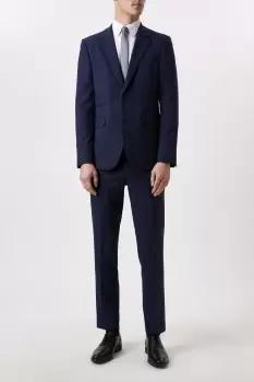 Plus And Tall Tailored Fit Navy Marl Suit Jacket