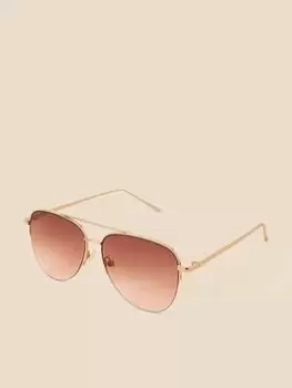 image of Accessorize Half Frame Aviator Sunglasses