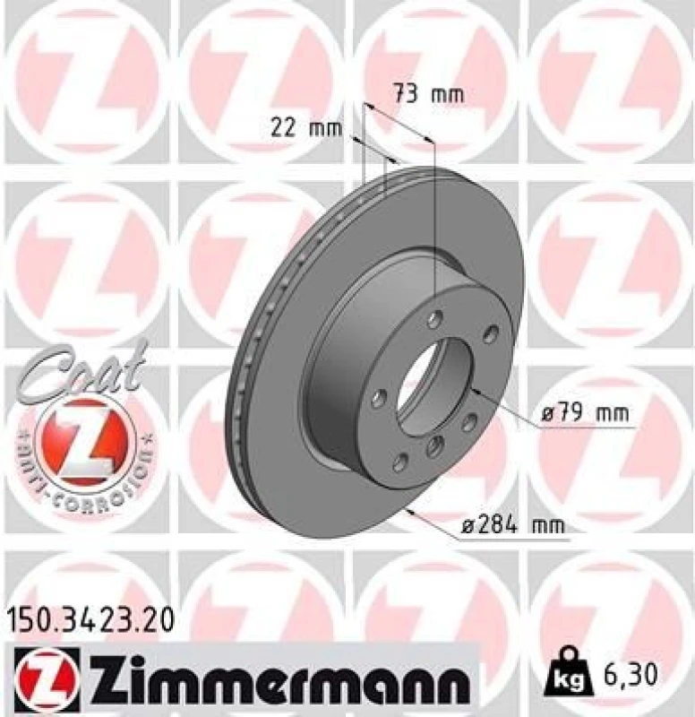 Image of ZIMMERMANN Brake disc ZIMMERMANN 150.3423.20