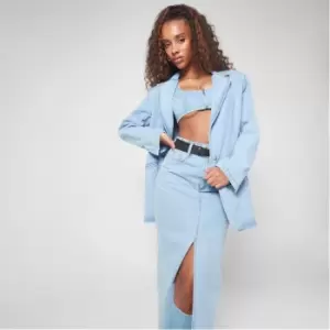 Image of Missguided Oversized Denim Blazer - Blue