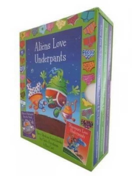 Image of Aliens and Dinos in Underpants Board Book Slipcase by Claire Freedman Hardback