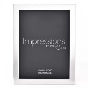 image of Impressions Photo Frame Matt/Shiny Silver Finish 6" x 8"