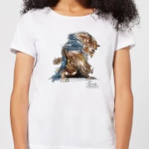 Image of Disney Beauty And The Beast Sketch Womens T-Shirt - White