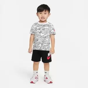 Image of Boys' Infant Nike Read Allover Print T-Shirt and Shorts Set