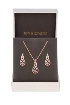 Image of Rose Gold Plated Cubic Zirconia Set - Gift Boxed