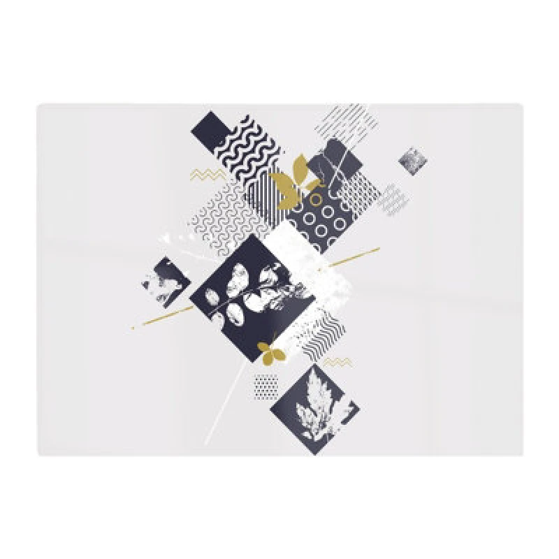 Image of Warren Reed Designer Abstract Botanical Glass Chopping Board