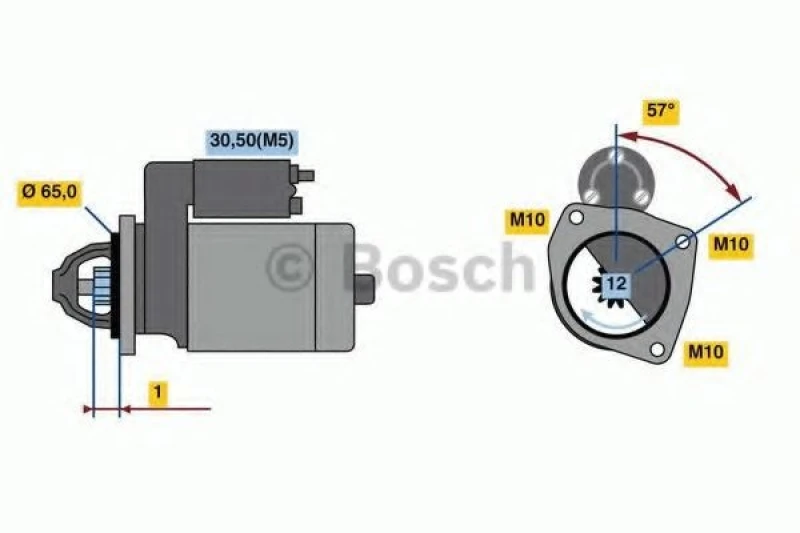 Image of Starter motor Bosch 0 986 022 910