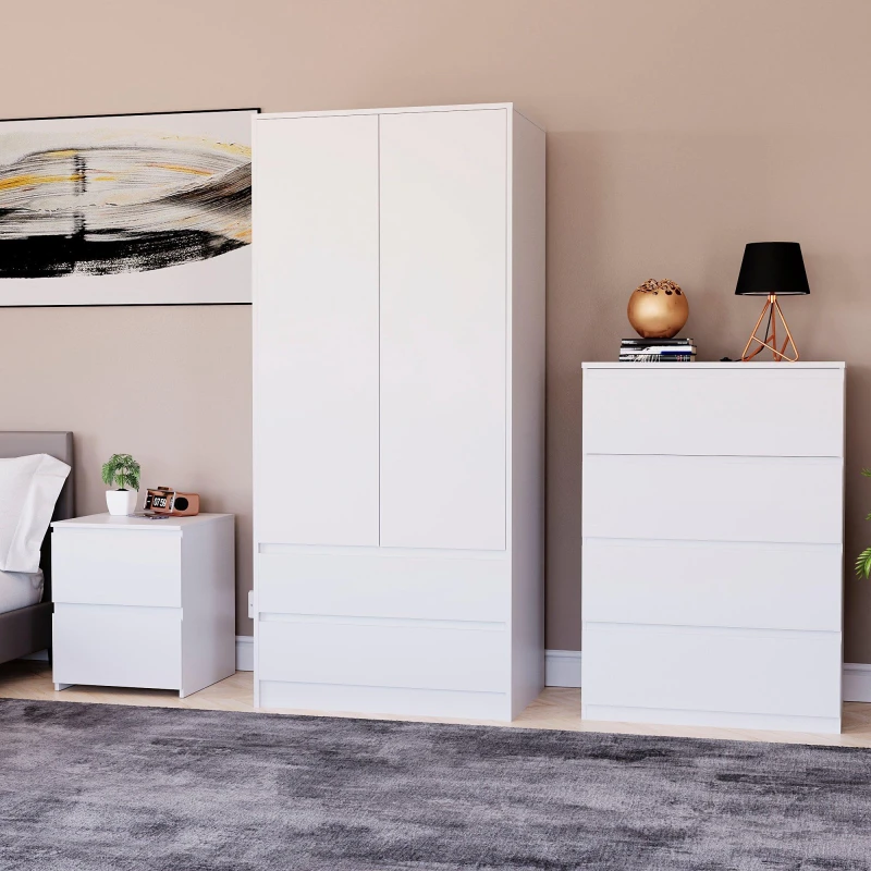 Image of Lassic Vida Designs 3 Piece Denver Bedroom Set 2 White unisex One Size