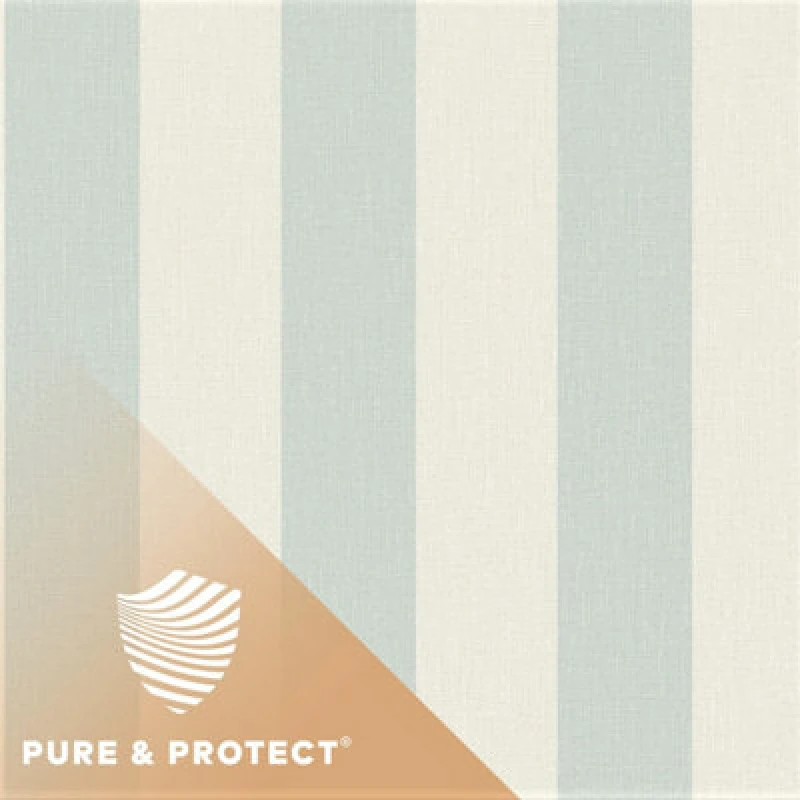 Image of Grandeco Boutique Pure & Protect Stratus Stripe Linen Textured Antibacterial Wallpaper, Aqua