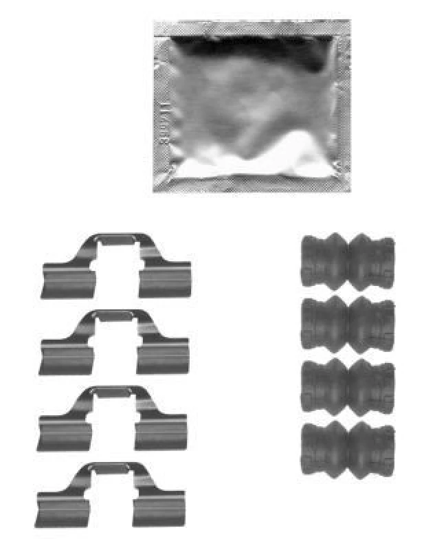 Image of HELLA Brake pad fitting kit HELLA 8DZ 355 205-361