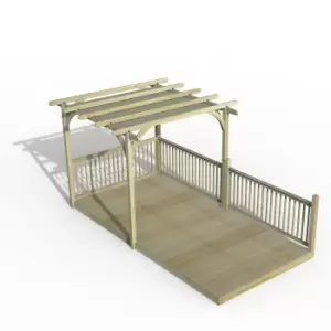 image of Forest Garden Ultmia Pergola and Decking Kit 3 x Balustrade with Canopy