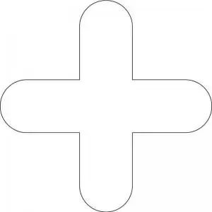 Image of White Symbol ”” Floor Graphic adheres to most