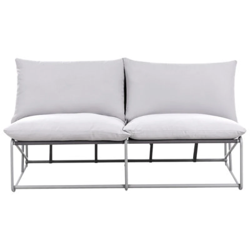 Image of Beliani Garden Sofa 2 Seater Pico Metal Grey