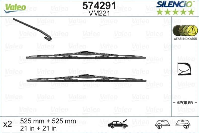 Image of Wiper blade VALEO 574291