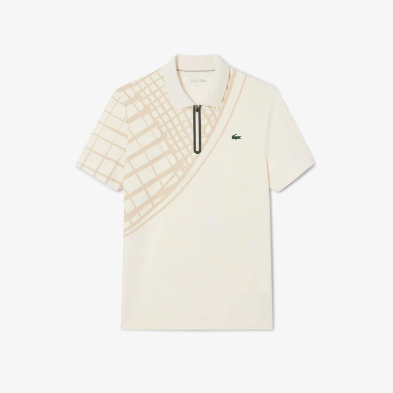 Image of Lacoste Mens US Open Short-Sleeve Performance Polo Shirt White ZFJ male M
