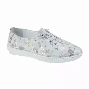 Image of Mod Comfys Womens/Ladies Softie Leather Casual Shoes (6 UK) (Light Grey)