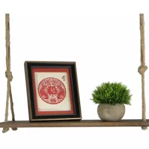 image of Wooden Hanging Shelf 1 Tier M&W - Brown