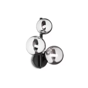 Image of Perlage 3 Globe Light Wall Lamp Black