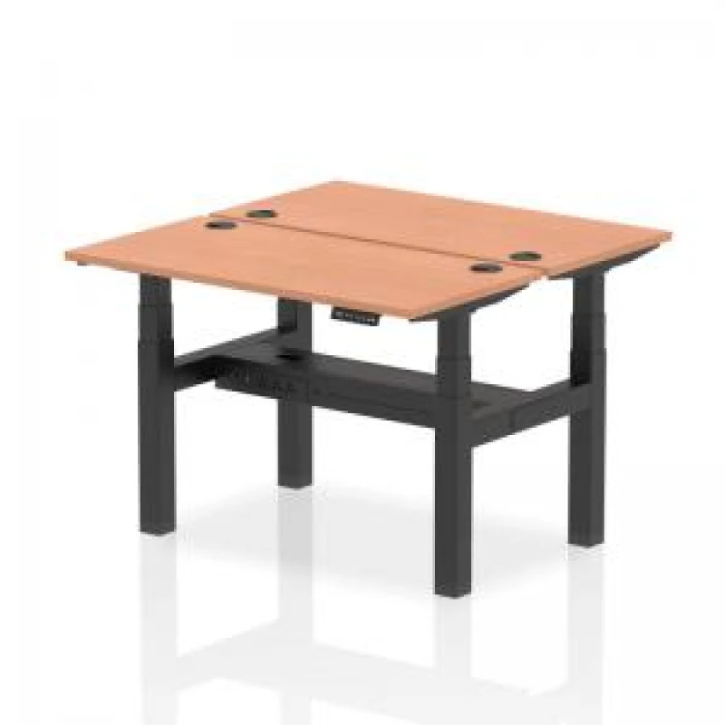 Image of Air Back-to-Back 1200 x 600mm Height Adjustable 2 Person Bench Desk DYNHA01530