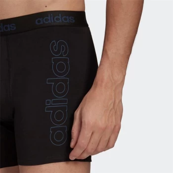 image of adidas Essentials Logo Boxer Briefs Two-Pack Mens - Black / Crew Navy