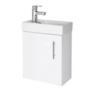 image of Nuie Vault 400mm Wall Hung Cabinet & Basin - Gloss White