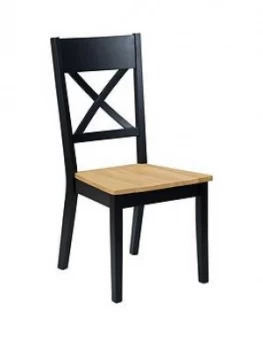 image of Julian Bowen Pair Of Hockley Chairs Black/Oak