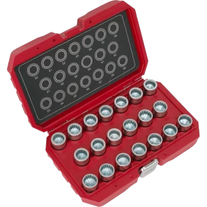 image of Sealey 20 Piece Locking Wheel Nut Key Set for Porsche