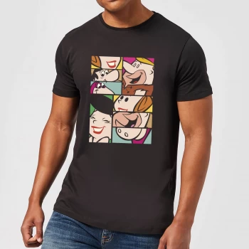 Image of The Flintstones Cartoon Squares Mens T-Shirt - Black - 3XL - Black