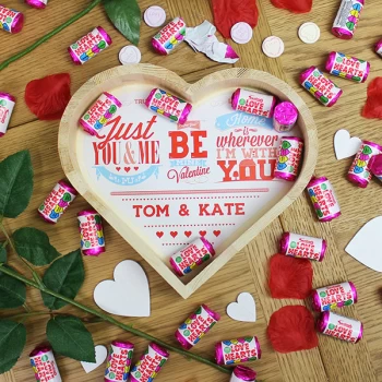 Image of Personalised Be My Valentine Large Wooden Love Heart -